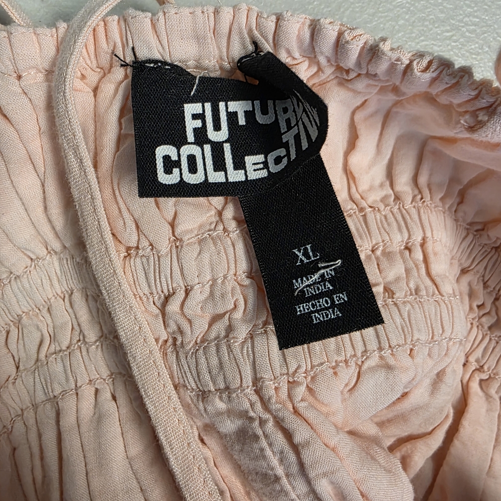 Future Collective Women's Eyelet Maxi A-Line Dress Pink Size XL‎ - Picture 3 of 6